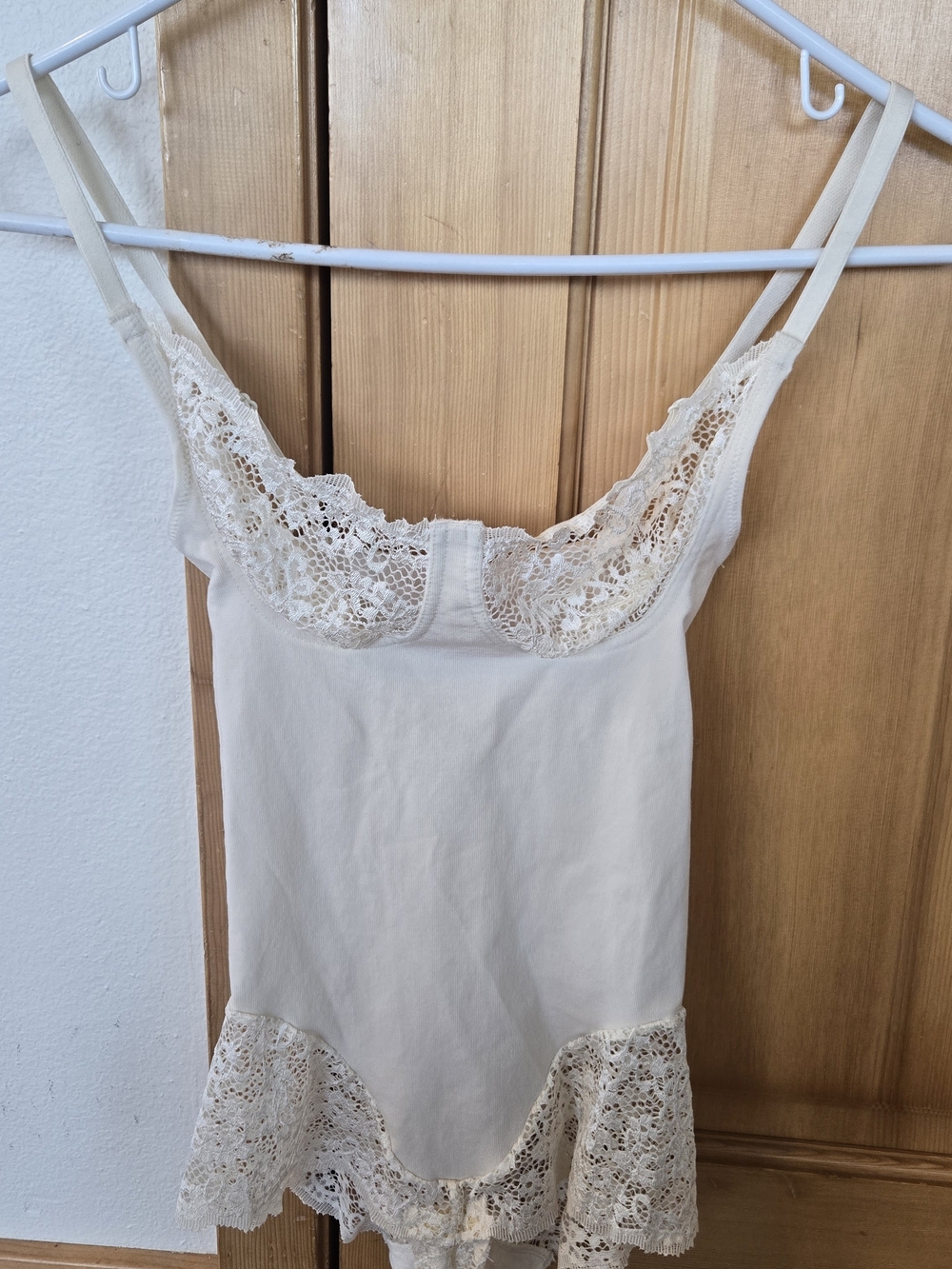 SPANX Cream Lace-Trim Camisole Bodysuit